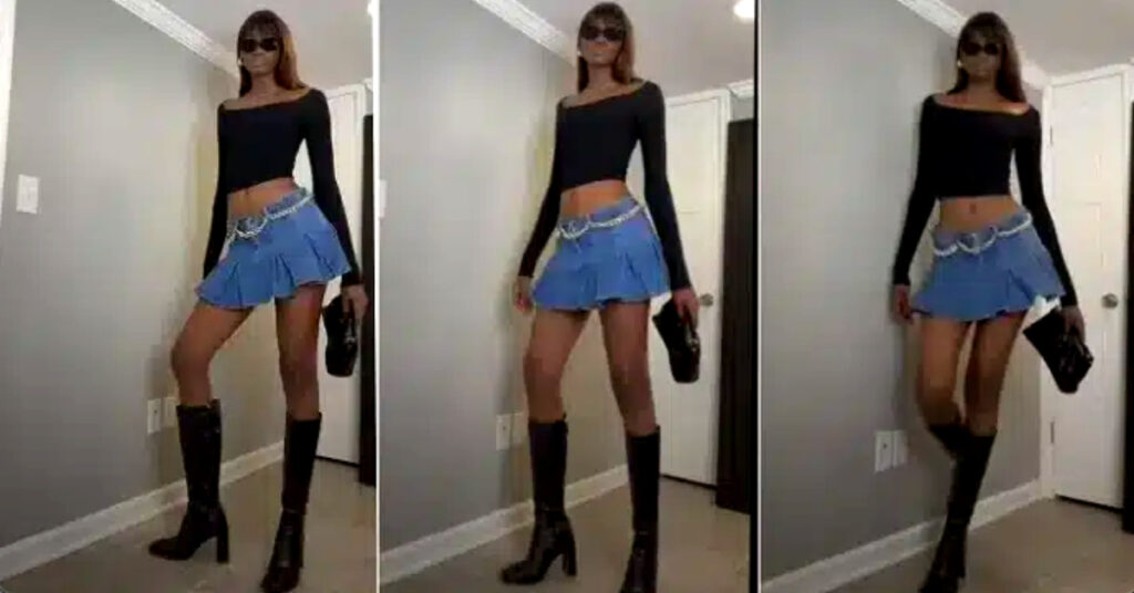 Tall lady goes viral after flaunting her unique height and beauty on TikTok